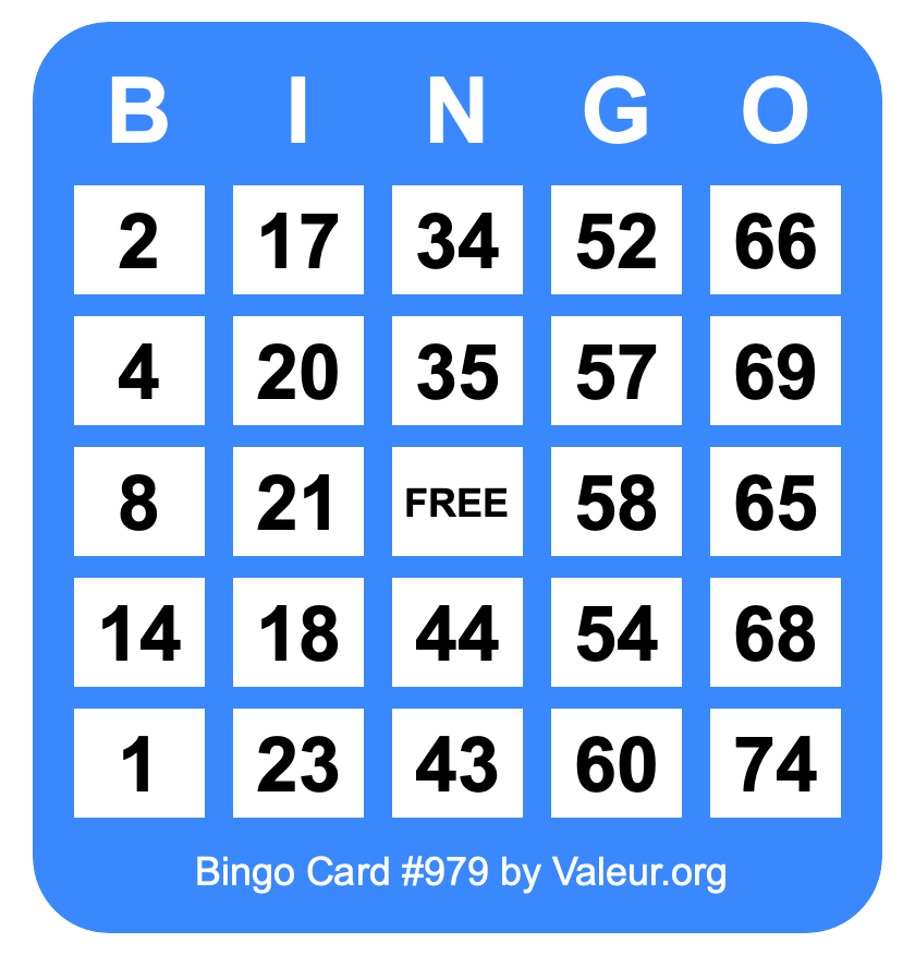 Bingo Card #979