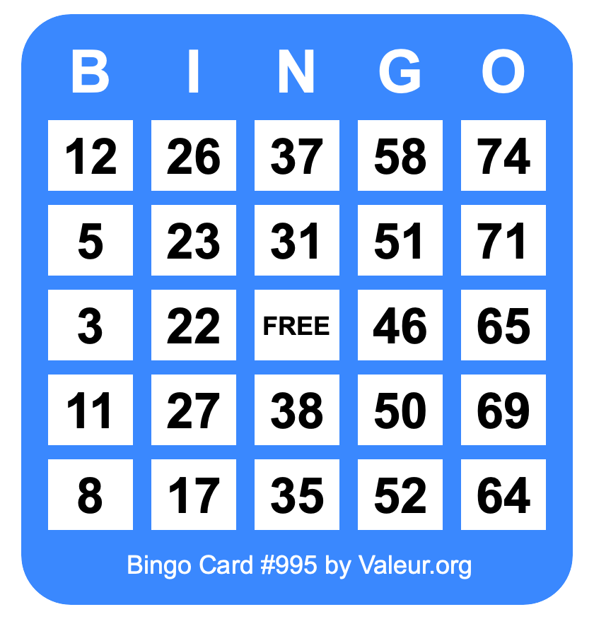 Bingo Card #995