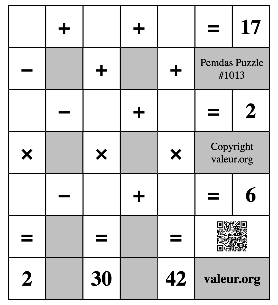 Pemdas Puzzle #1013