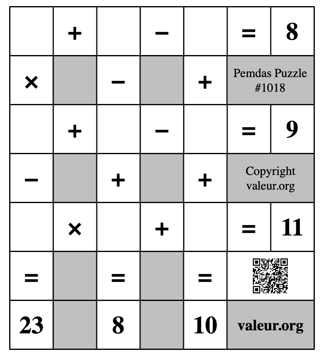 Pemdas Puzzle #1018