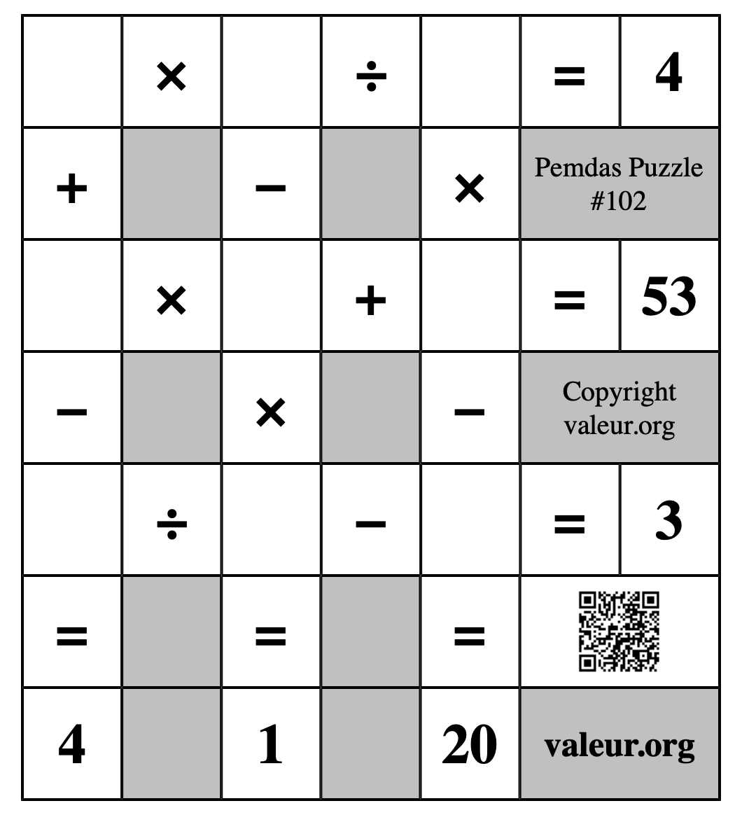 Pemdas Puzzle #102