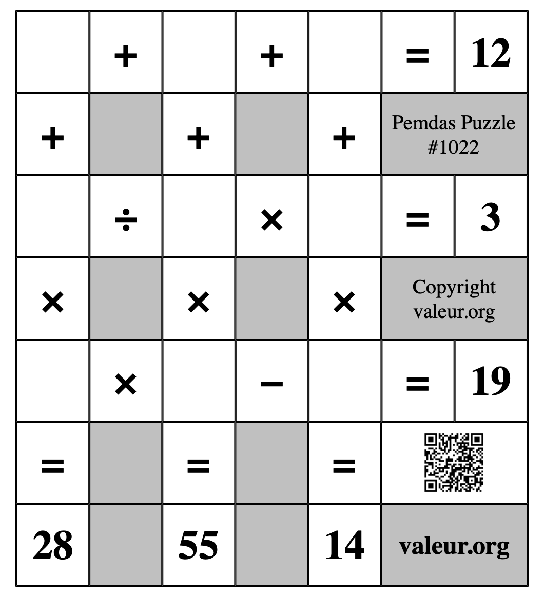 Pemdas Puzzle #1022