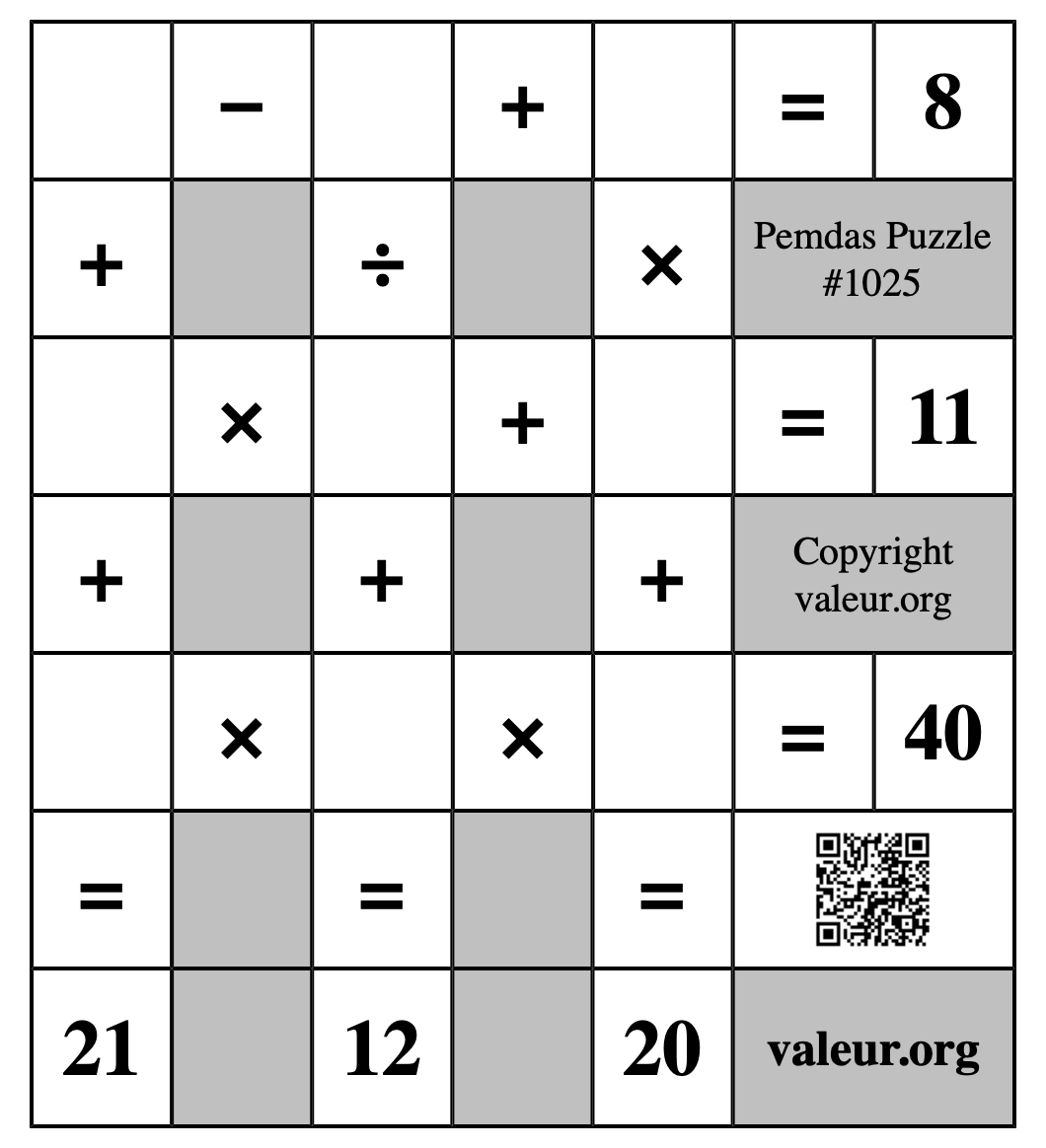 Pemdas Puzzle #1025
