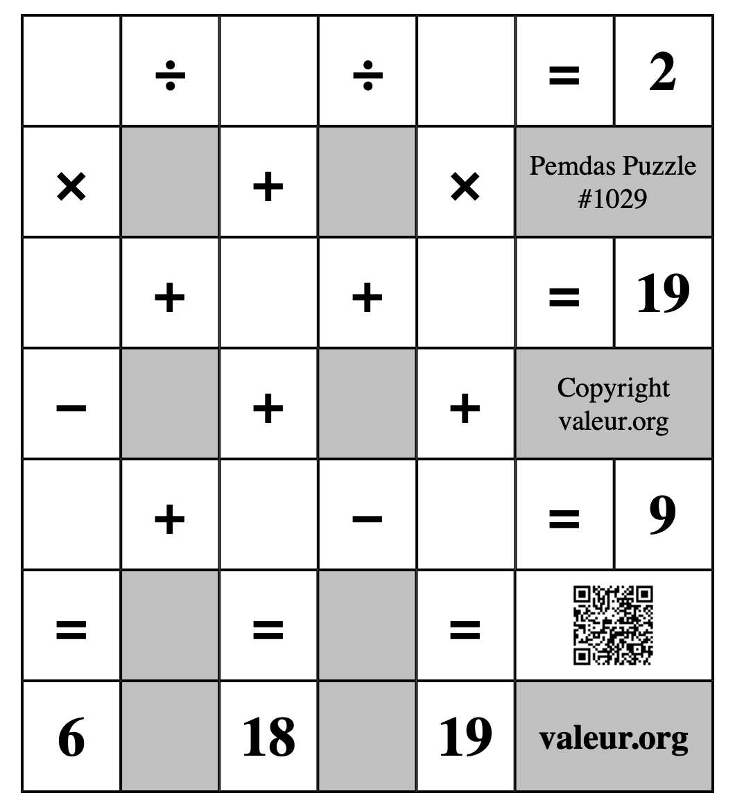 Pemdas Puzzle #1029