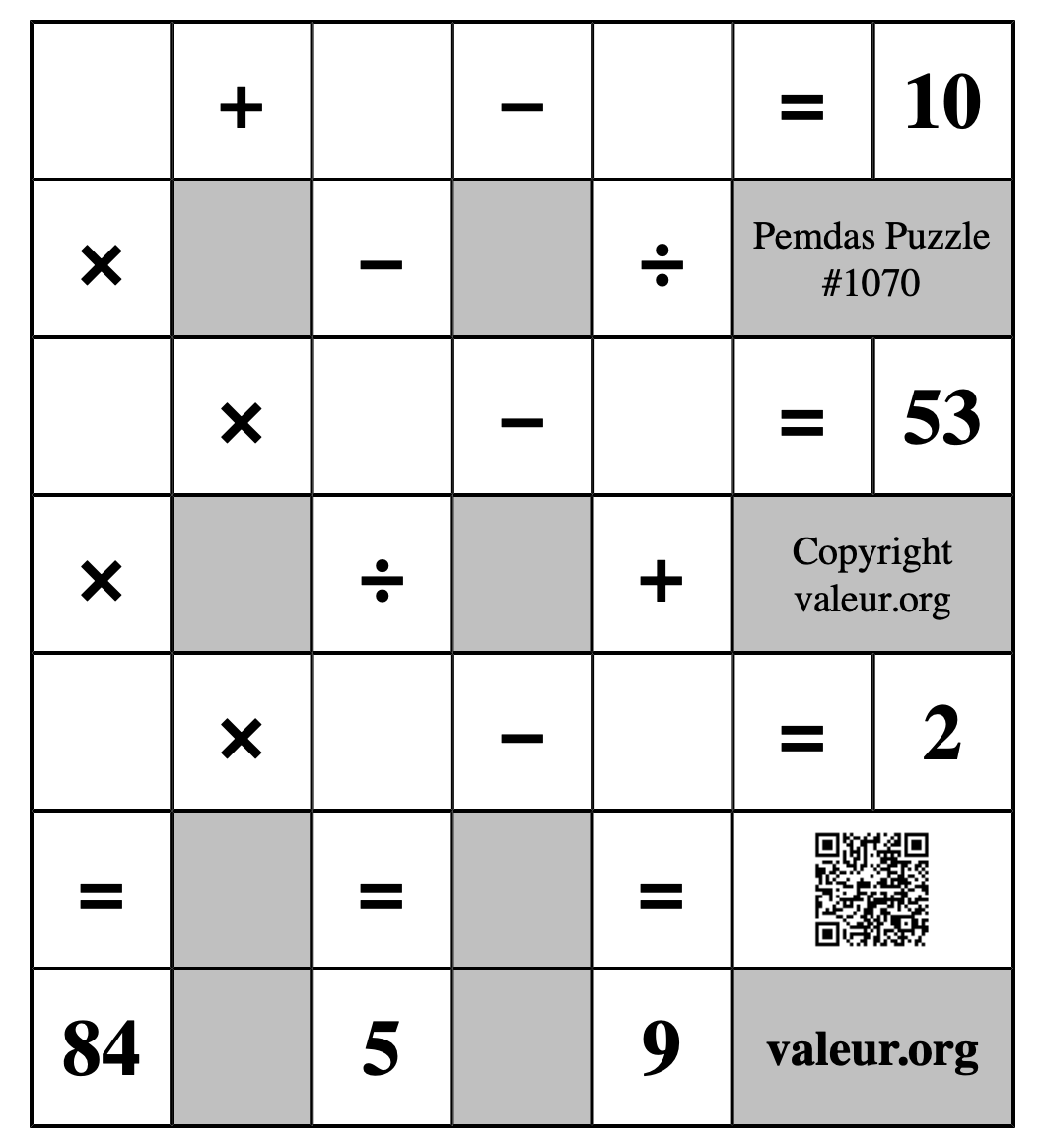 Pemdas Puzzle #1070