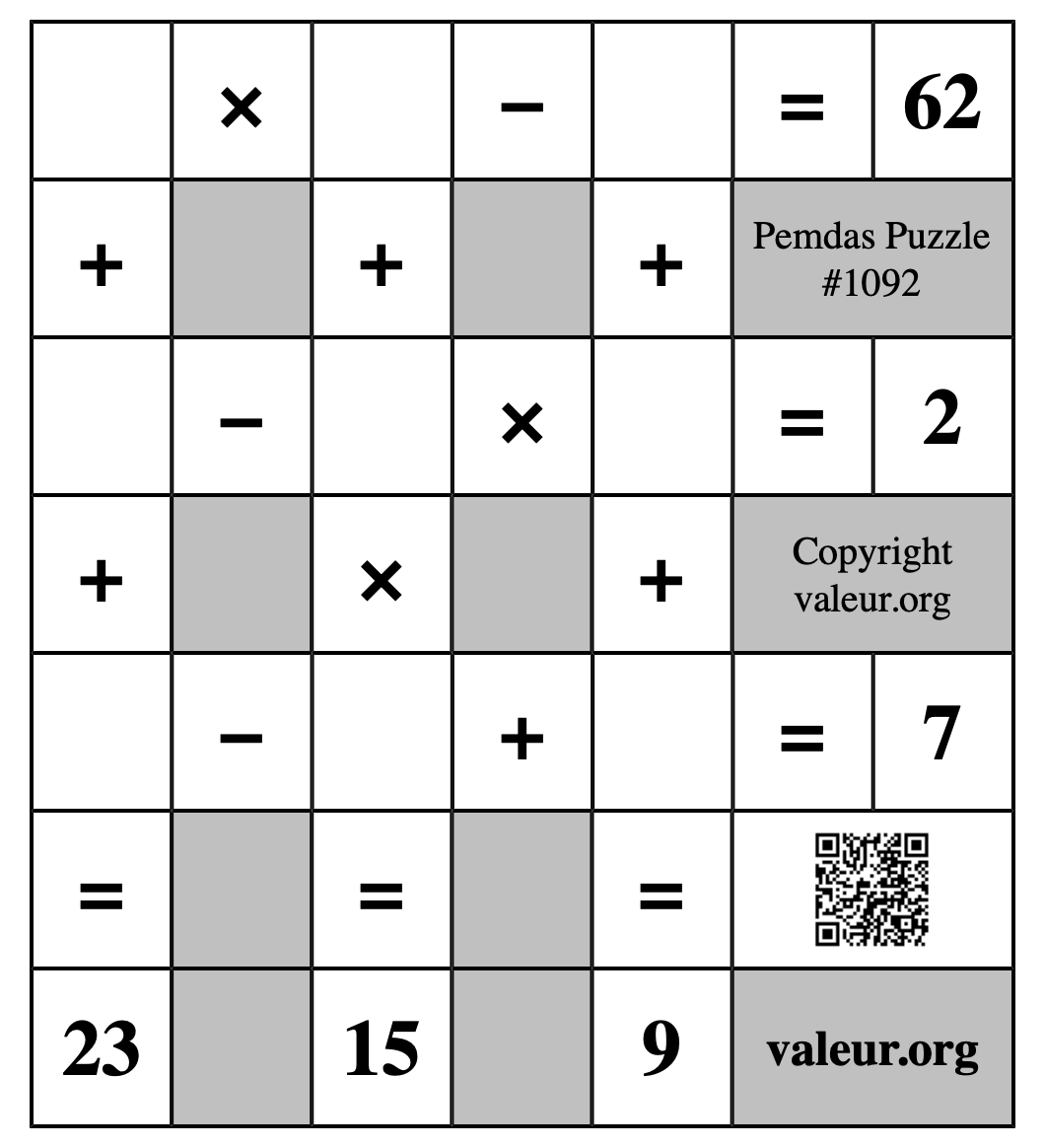 Pemdas Puzzle #1092