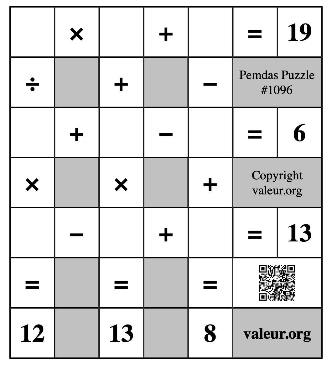 Pemdas Puzzle #1096