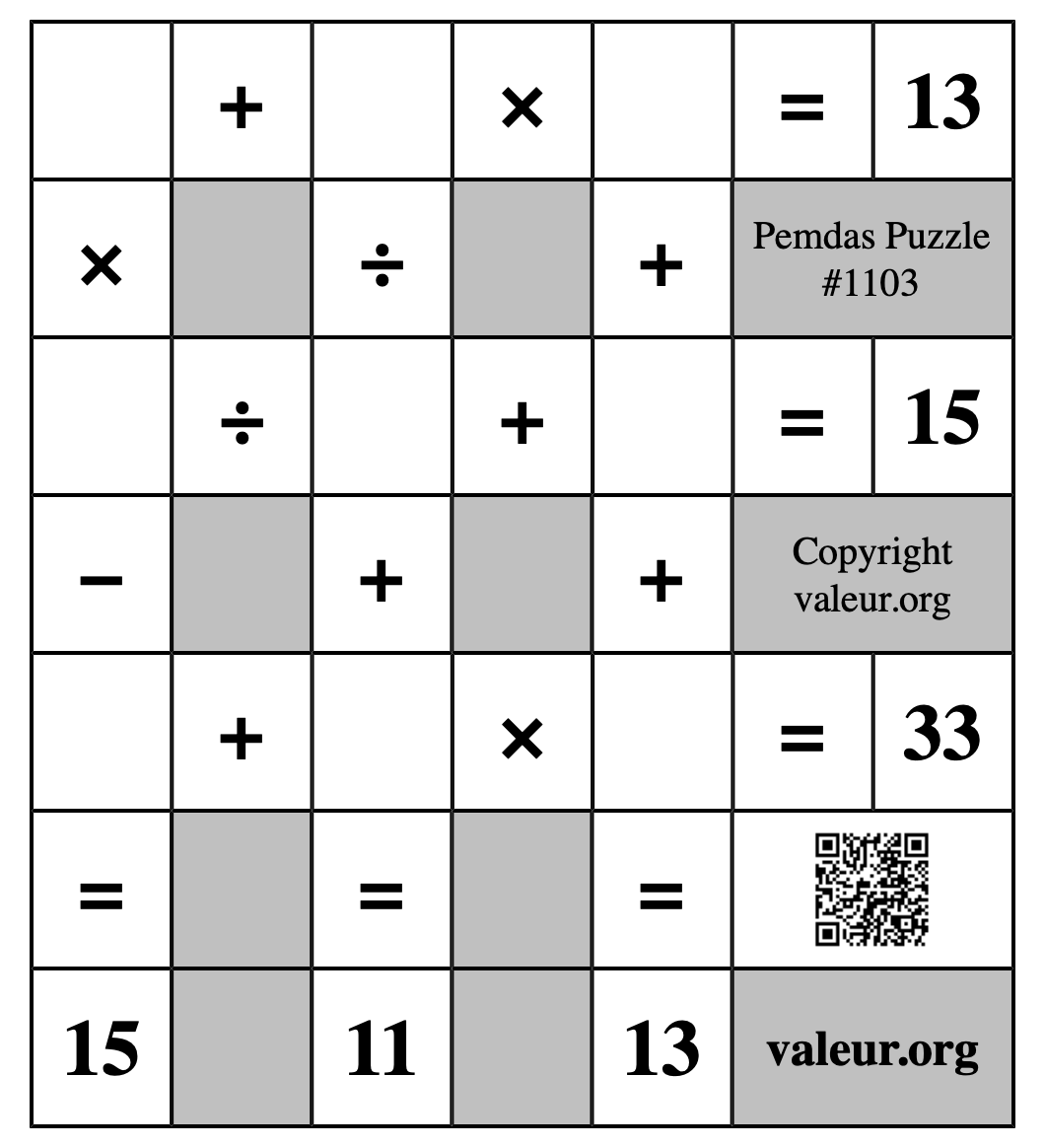 Pemdas Puzzle #1103