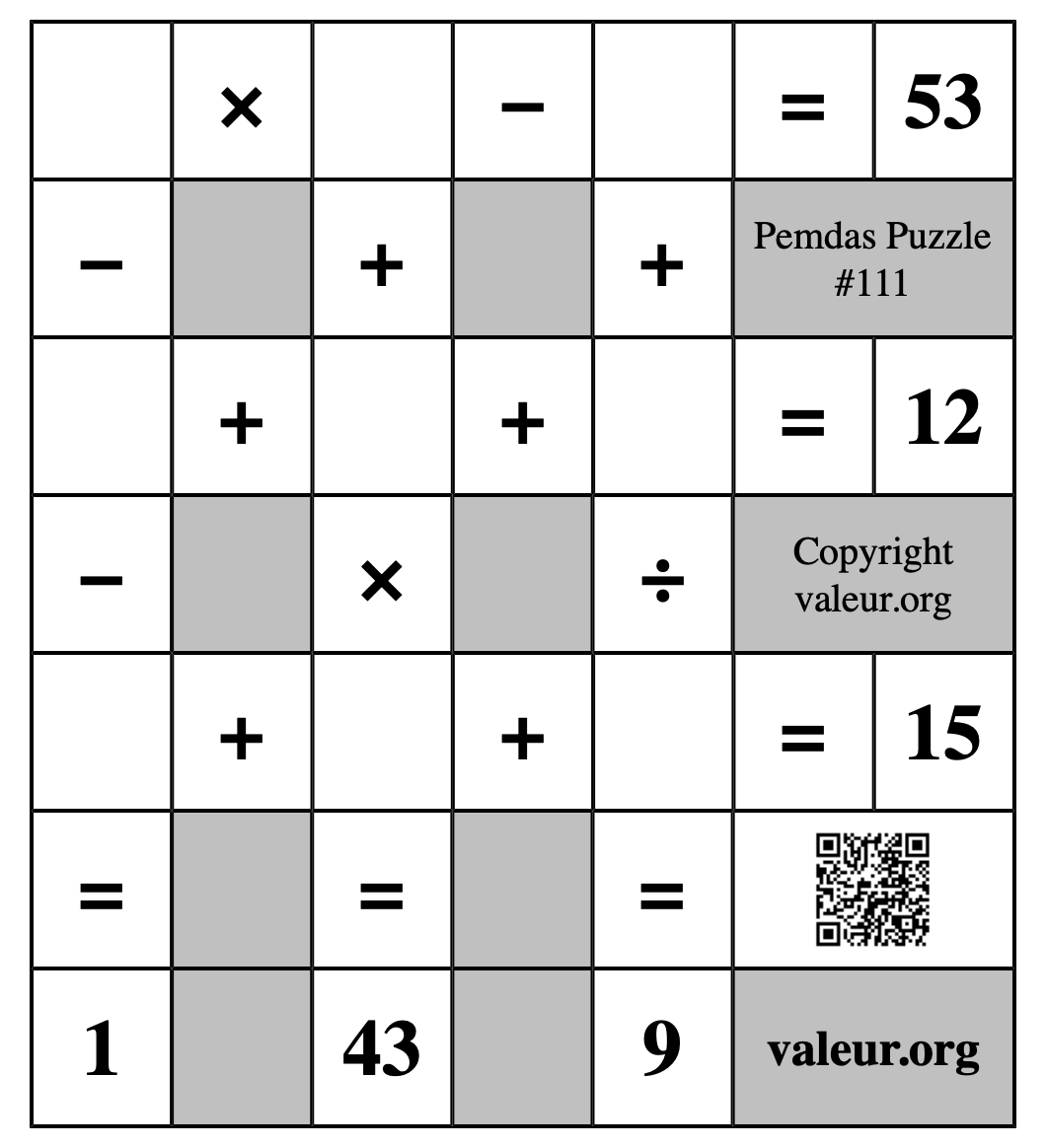 Pemdas Puzzle #111