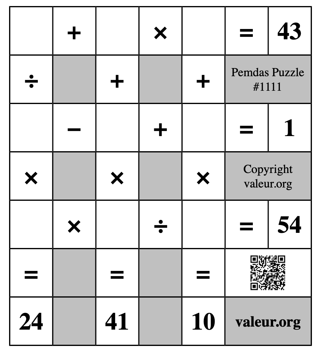 Pemdas Puzzle #1111
