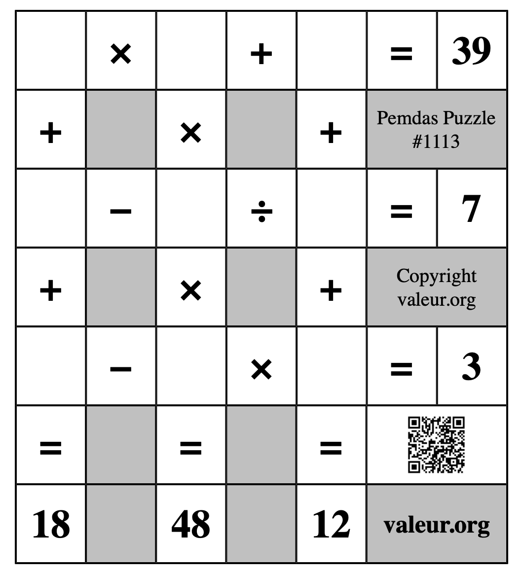 Pemdas Puzzle #1113