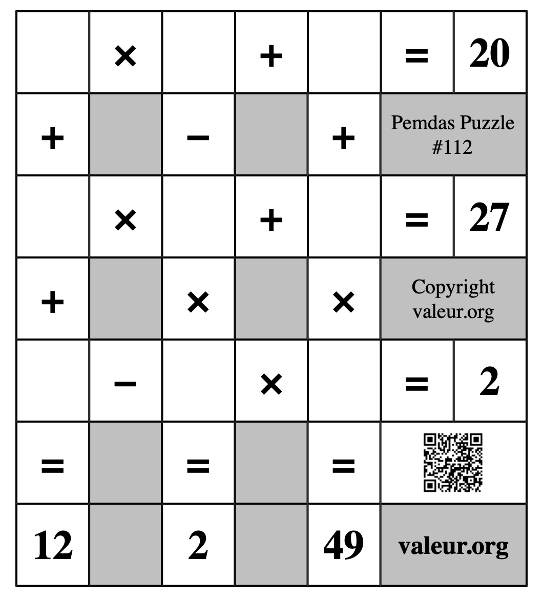 Pemdas Puzzle #112