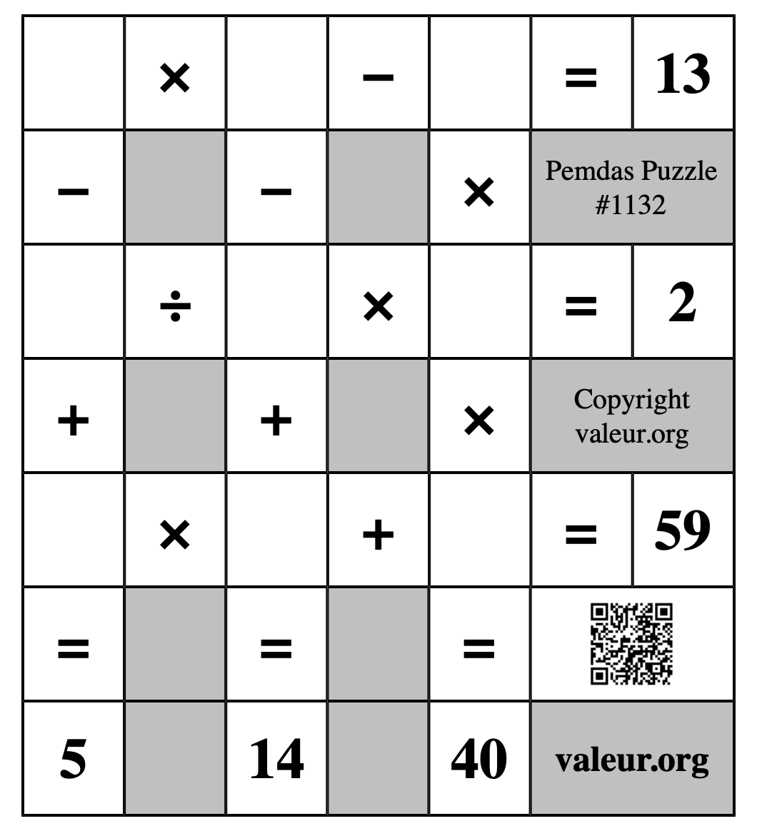 Pemdas Puzzle #1132