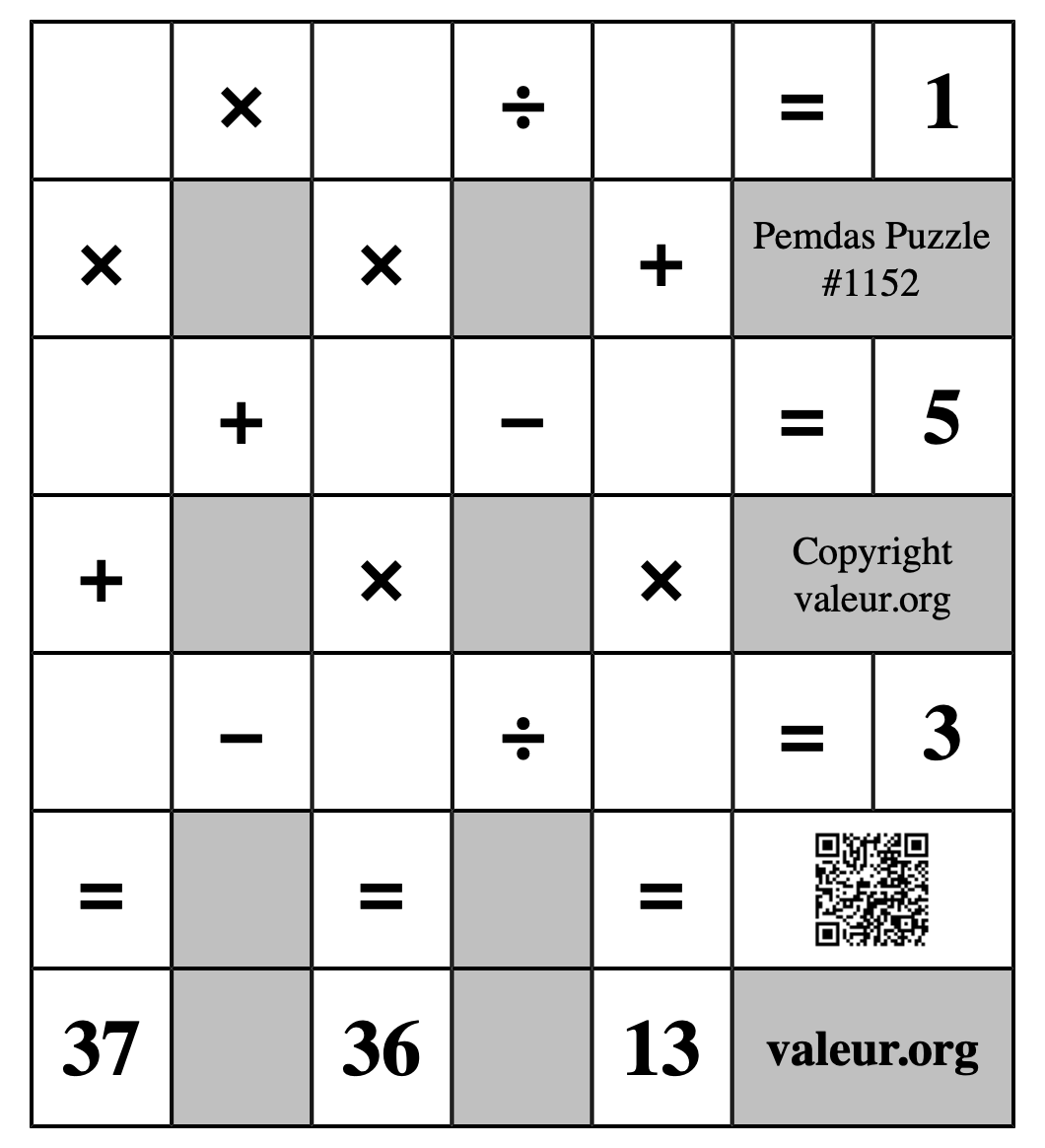 Pemdas Puzzle #1152