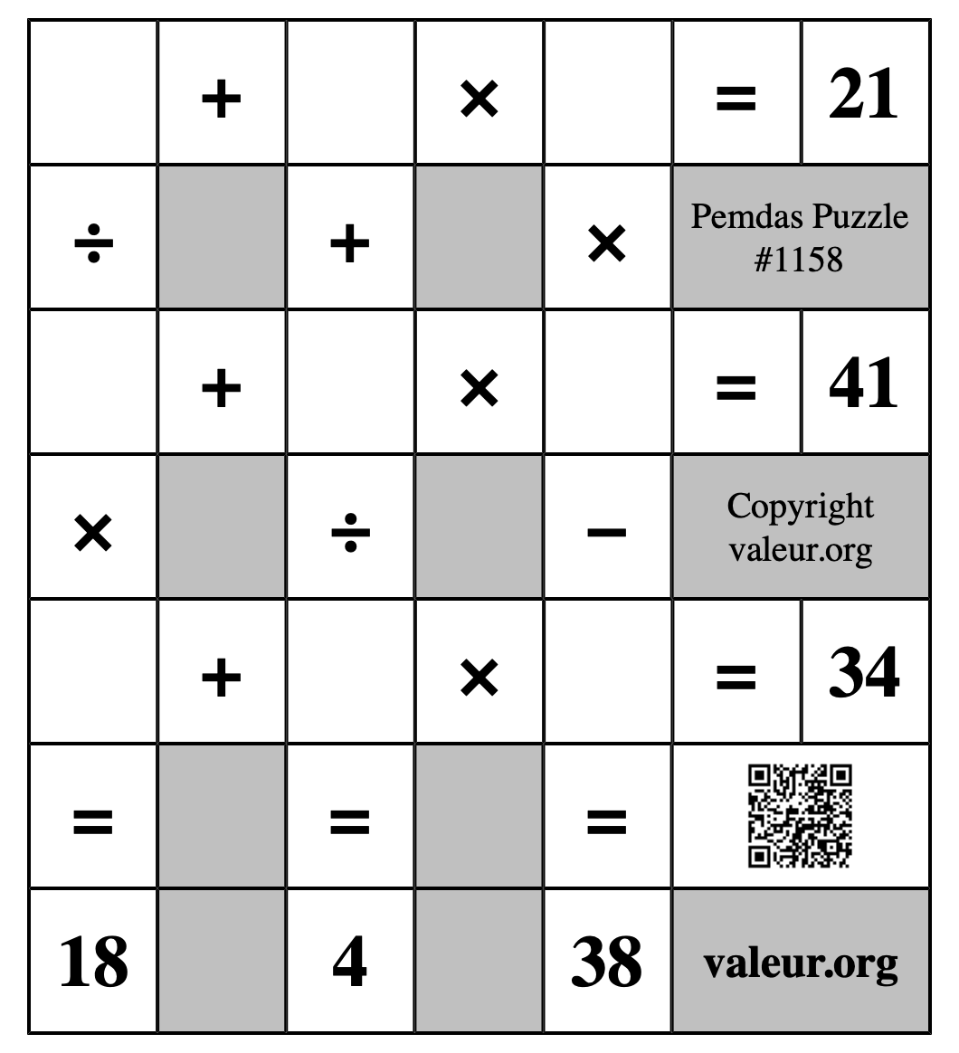 Pemdas Puzzle #1158
