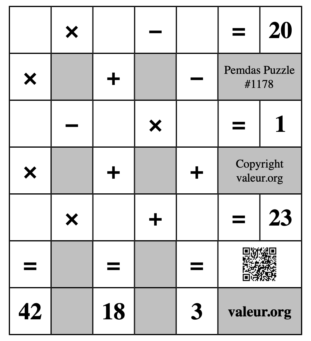 Pemdas Puzzle #1178