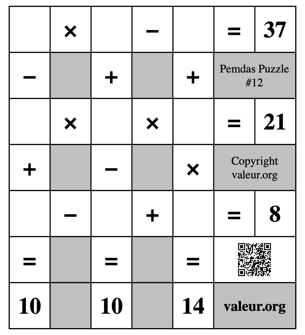 Pemdas Puzzle #12