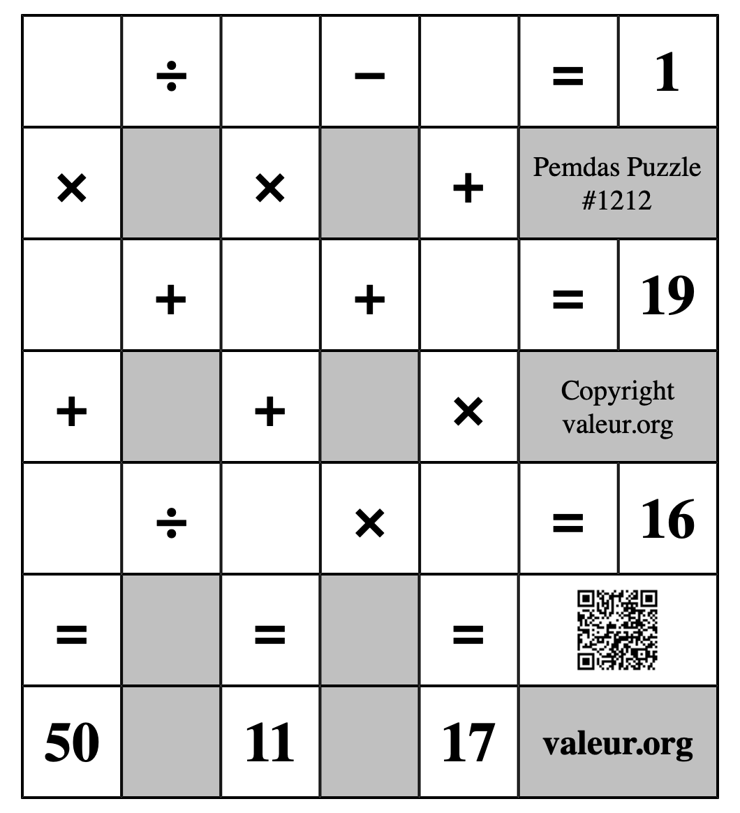 Pemdas Puzzle #1212