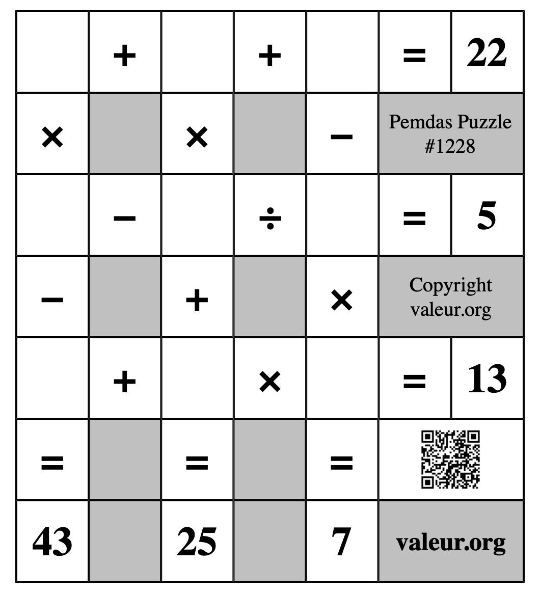 Pemdas Puzzle #1228