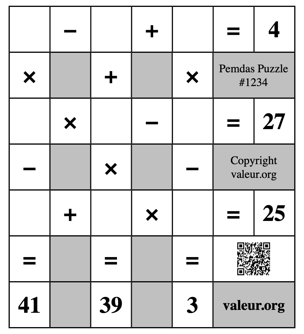 Pemdas Puzzle #1234