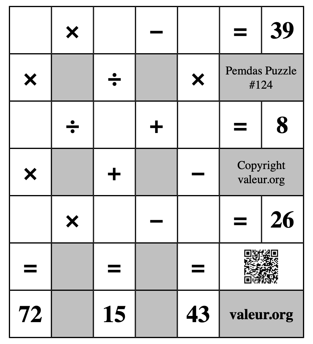 Pemdas Puzzle #124