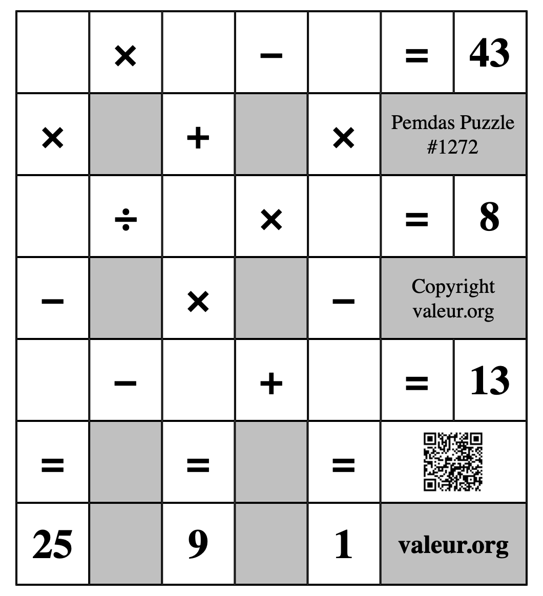 Pemdas Puzzle #1272