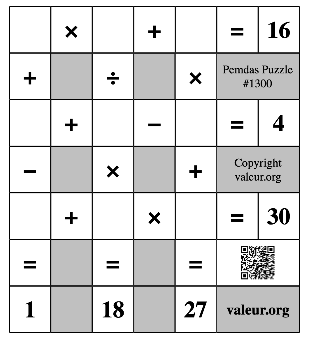 Pemdas Puzzle #1300