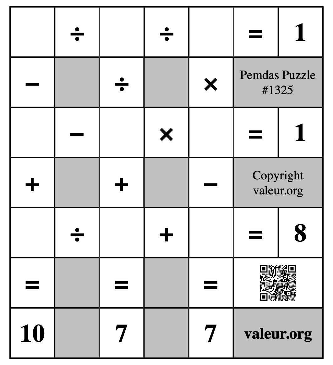 Pemdas Puzzle #1325