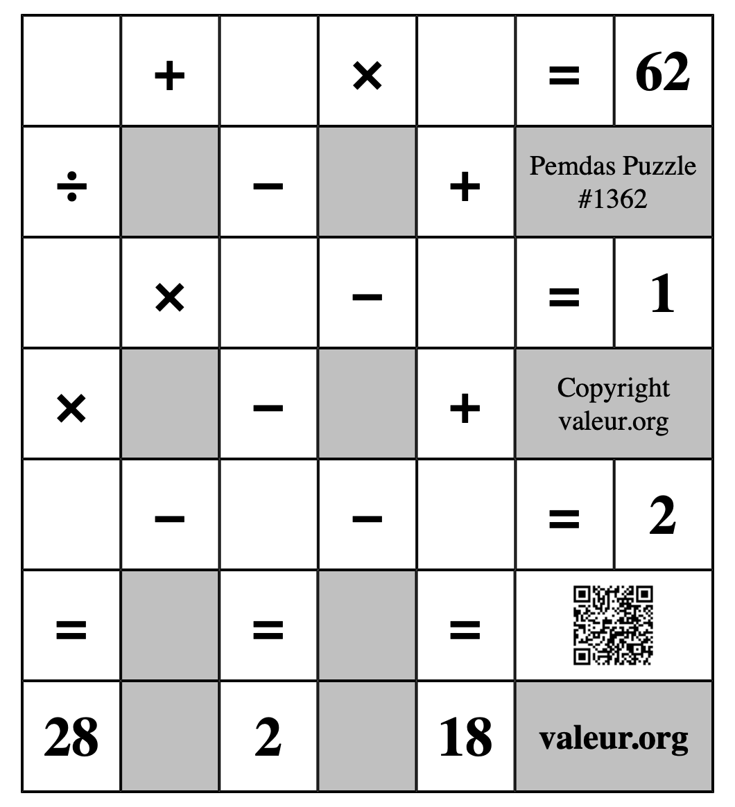 Pemdas Puzzle #1362