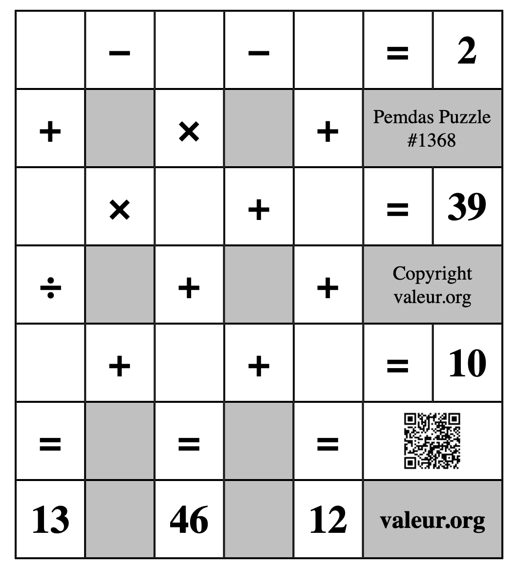 Pemdas Puzzle #1368