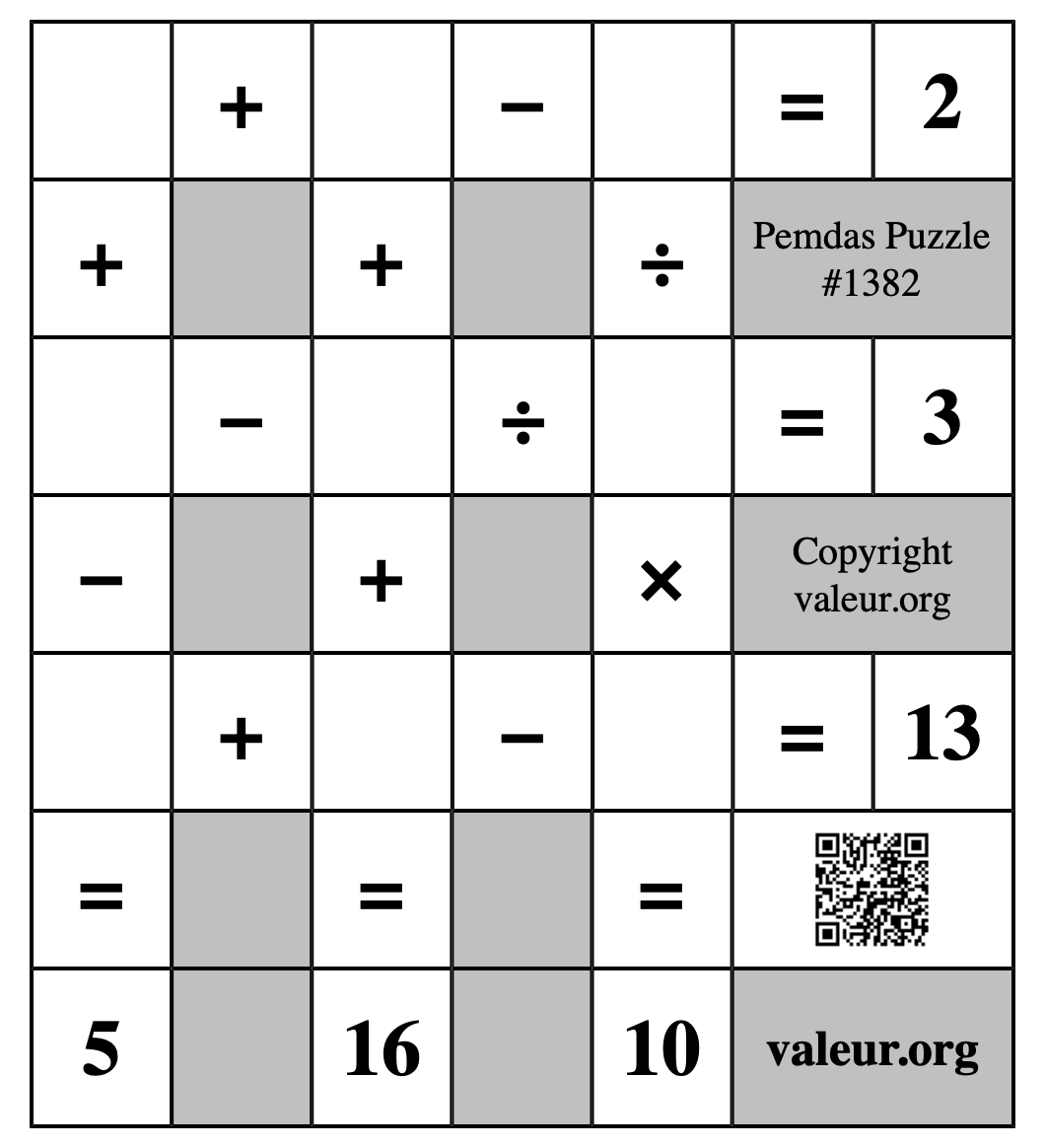Pemdas Puzzle #1382