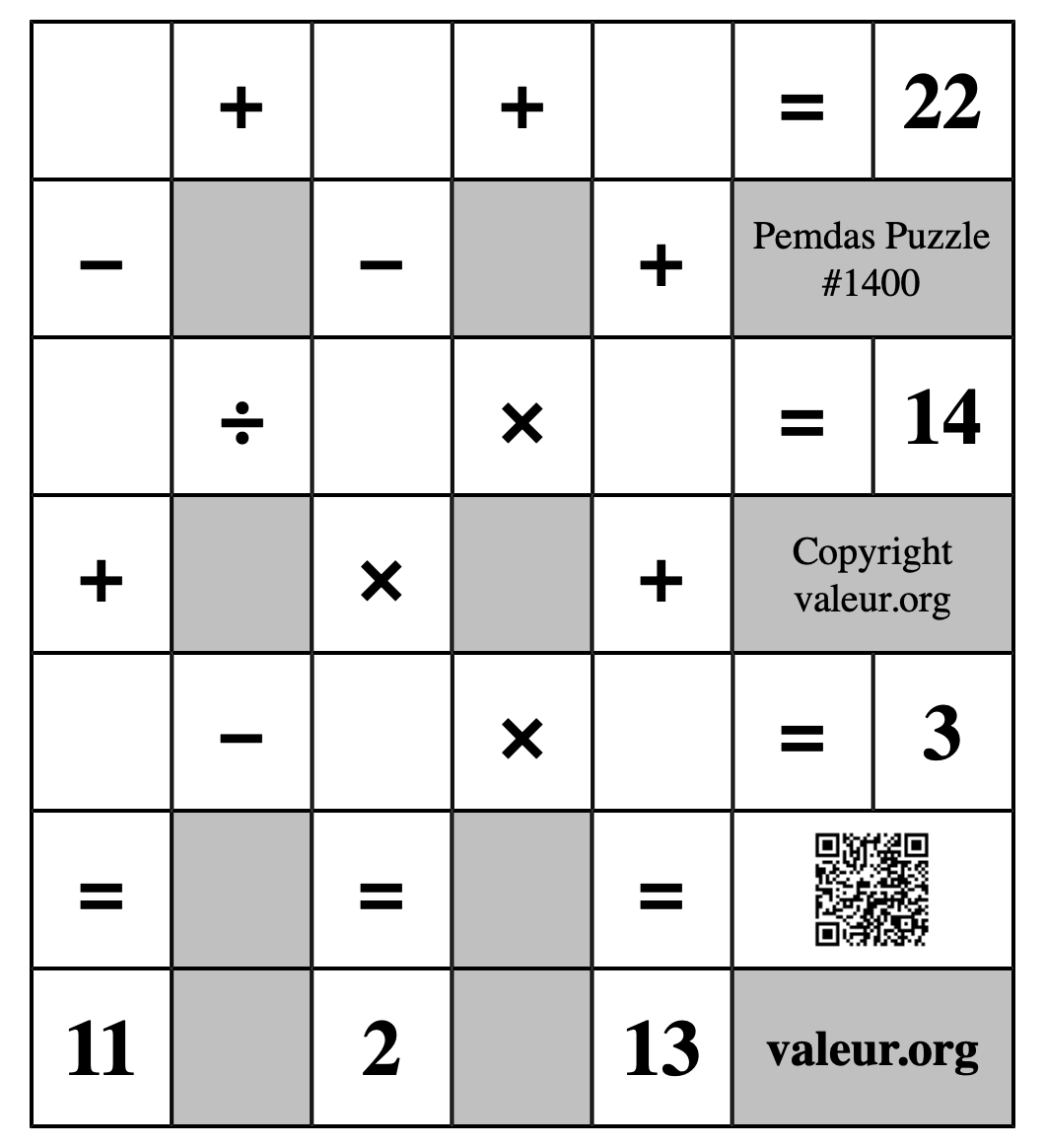 Pemdas Puzzle #1400
