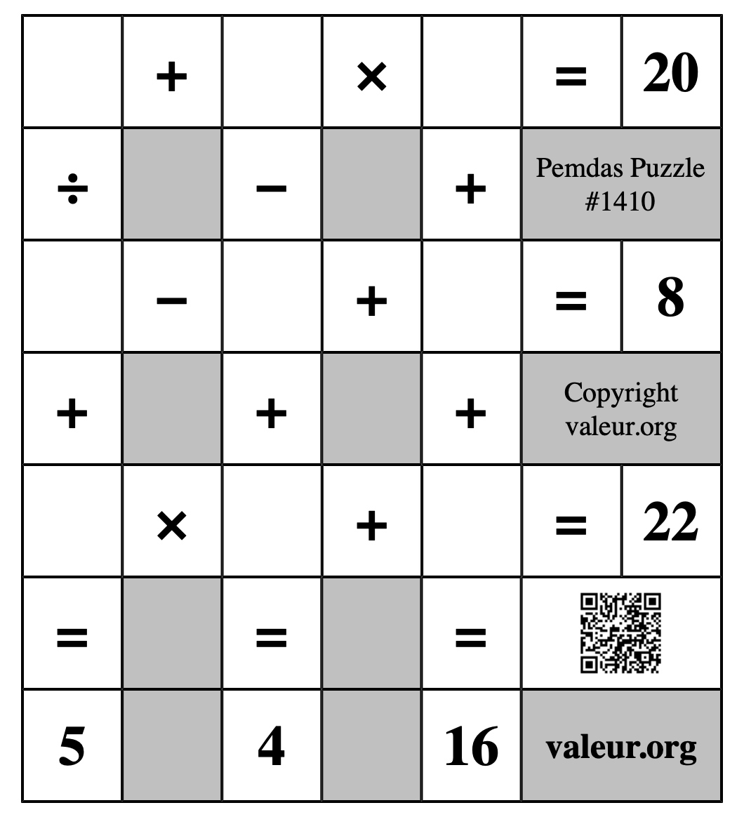 Pemdas Puzzle #1410