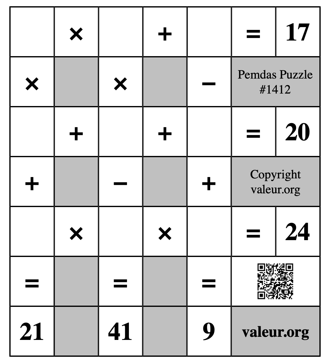 Pemdas Puzzle #1412