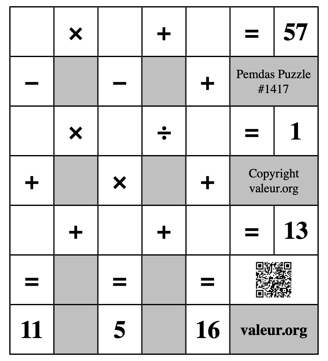 Pemdas Puzzle #1417