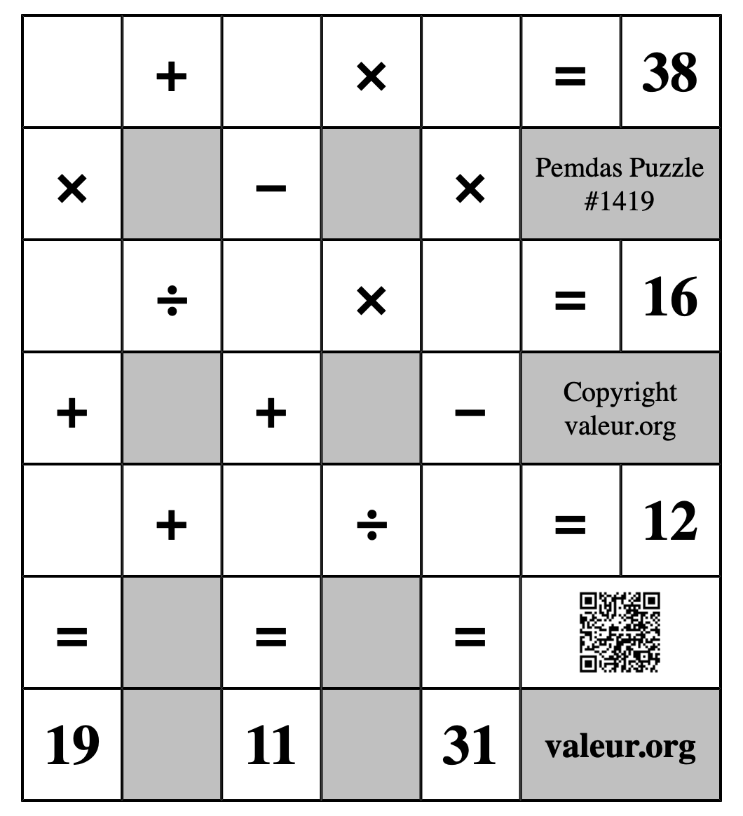 Pemdas Puzzle #1419
