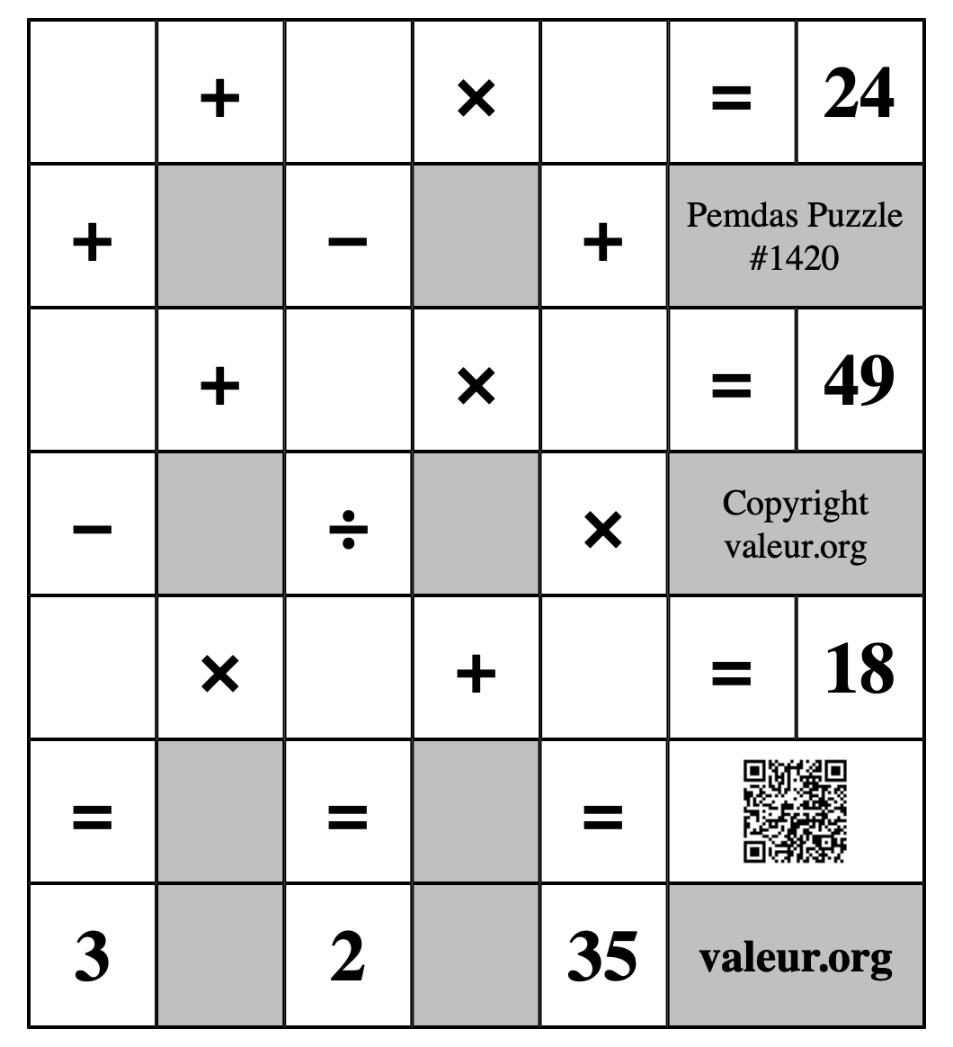 Pemdas Puzzle #1420