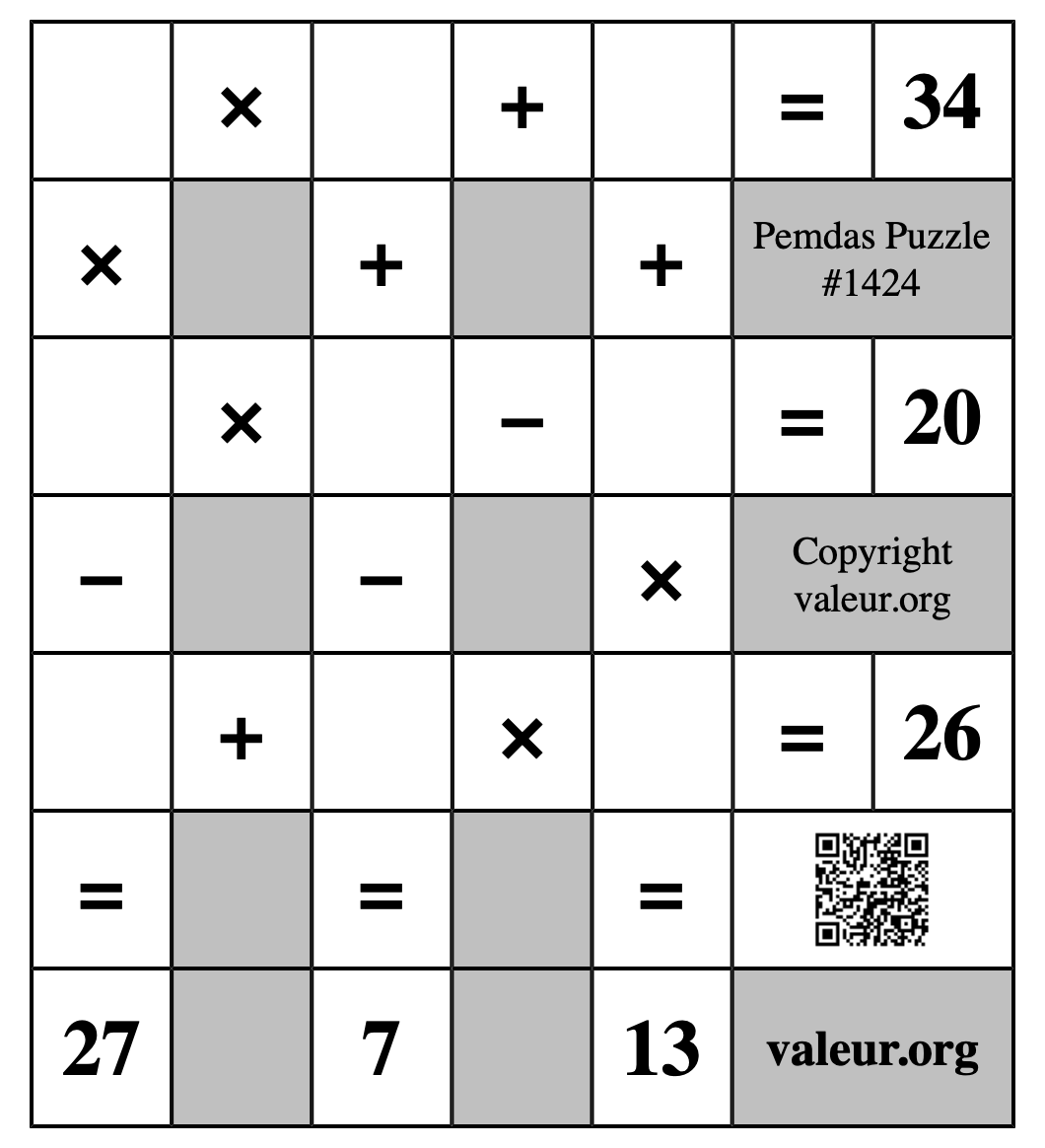 Pemdas Puzzle #1424