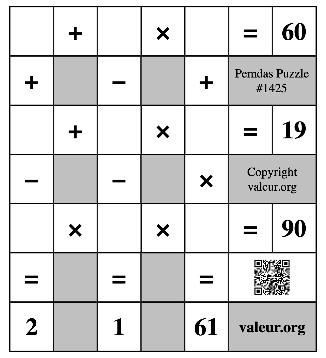Pemdas Puzzle #1425