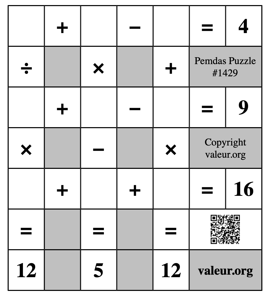 Pemdas Puzzle #1429