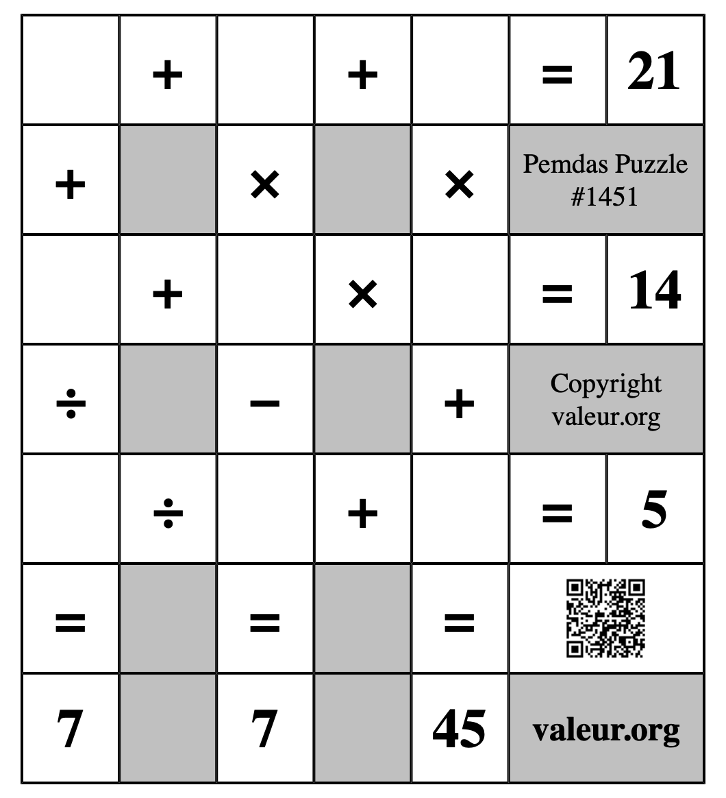 Pemdas Puzzle #1451