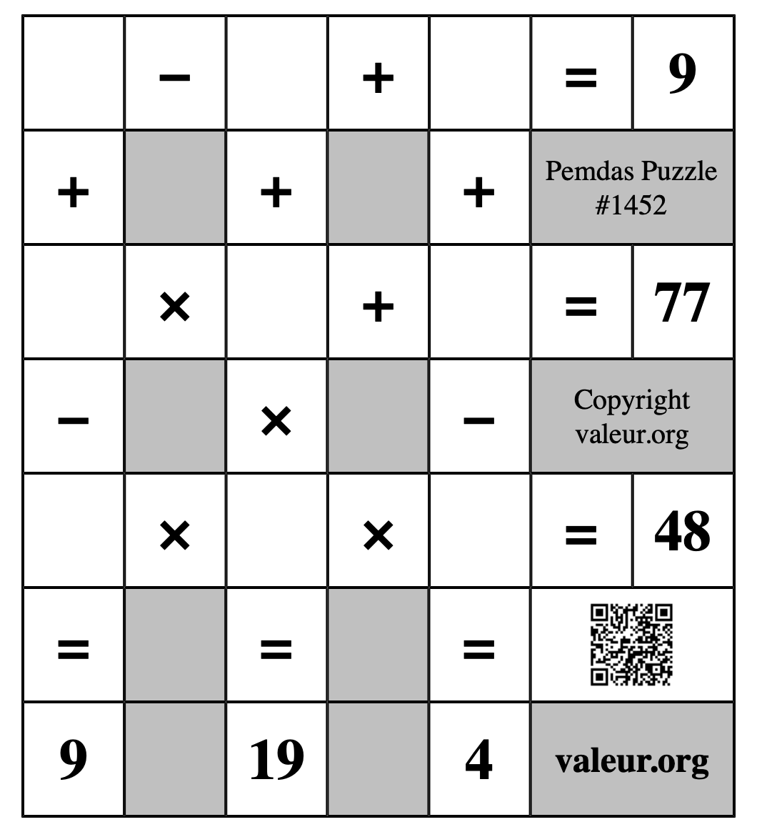 Pemdas Puzzle #1452