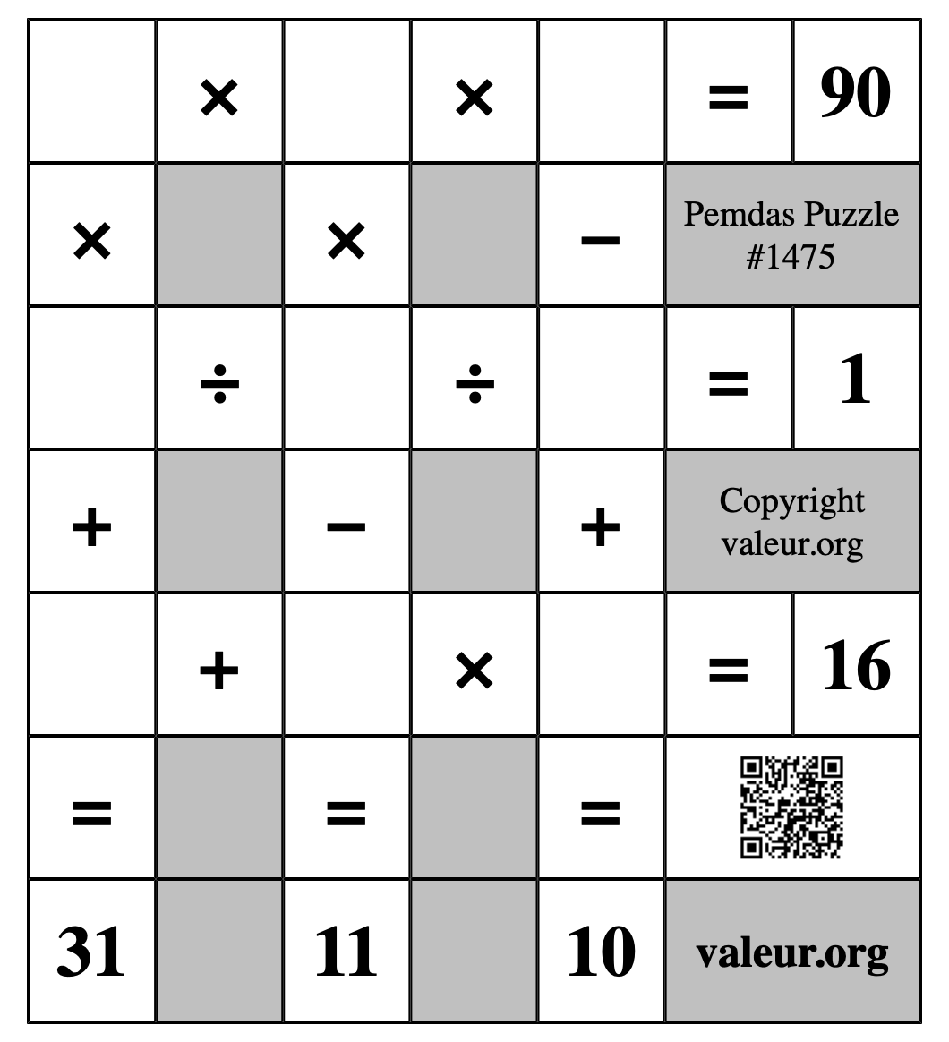 Pemdas Puzzle #1475