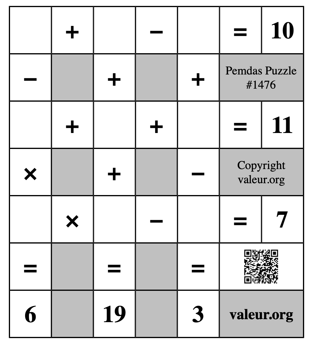 Pemdas Puzzle #1476