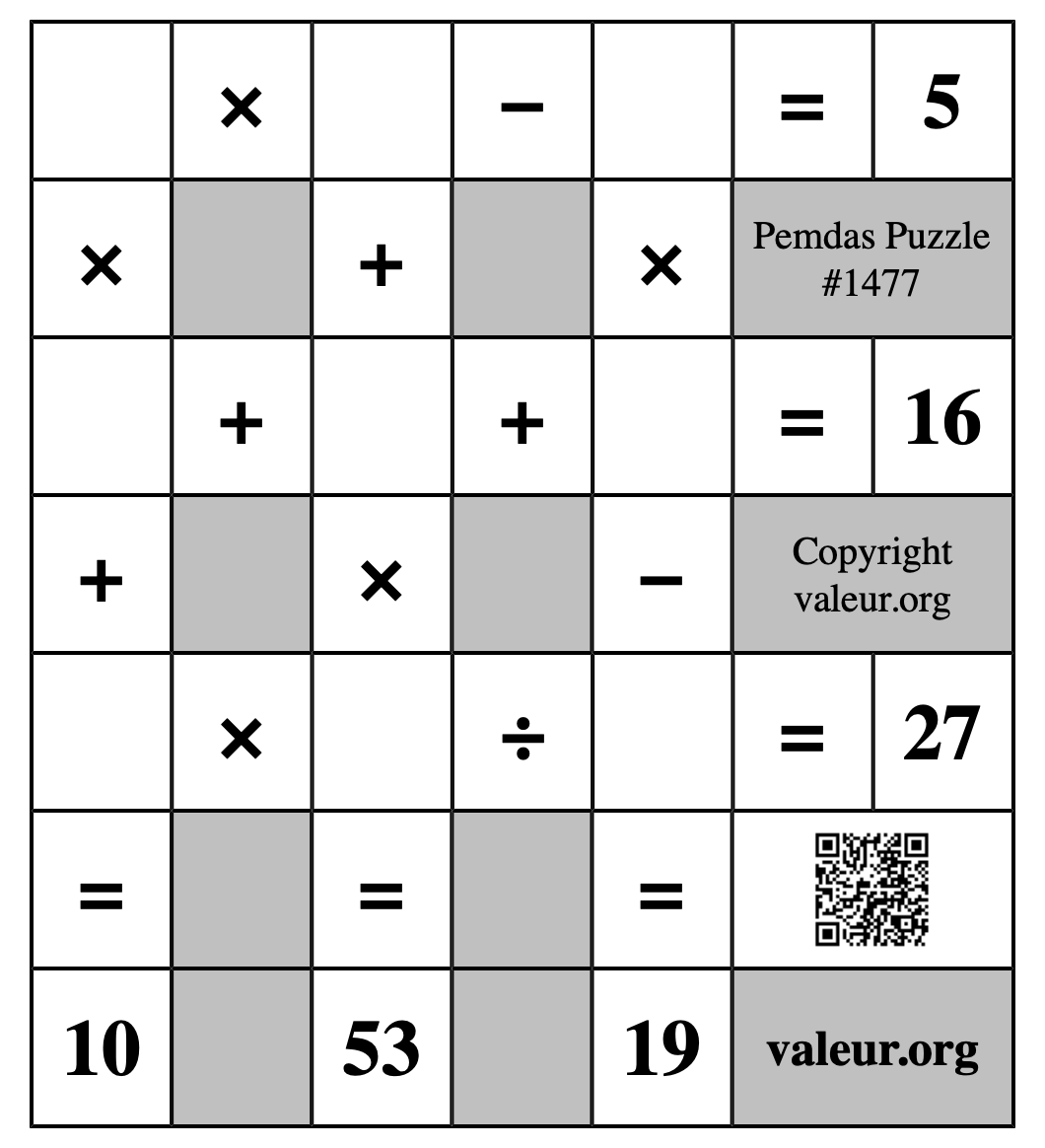 Pemdas Puzzle #1477