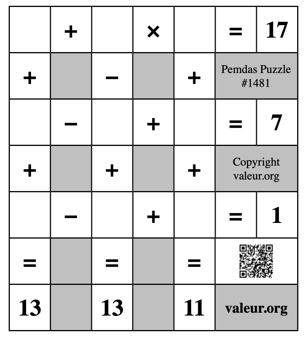 Pemdas Puzzle #1481