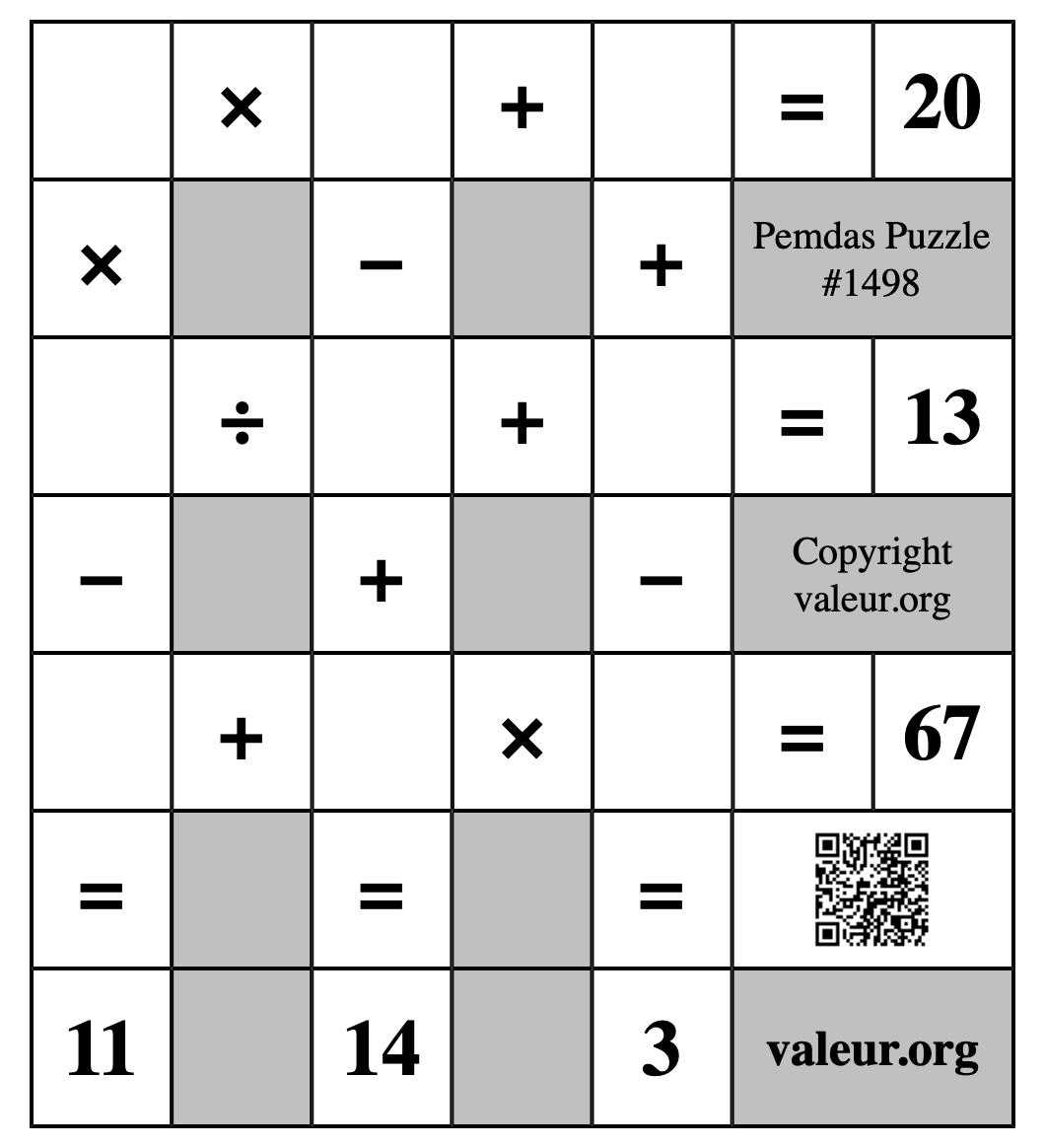 Pemdas Puzzle #1498