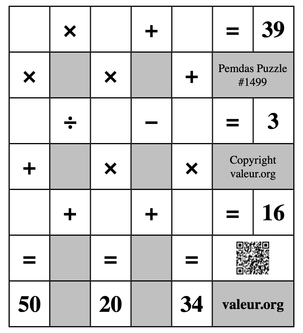 Pemdas Puzzle #1499