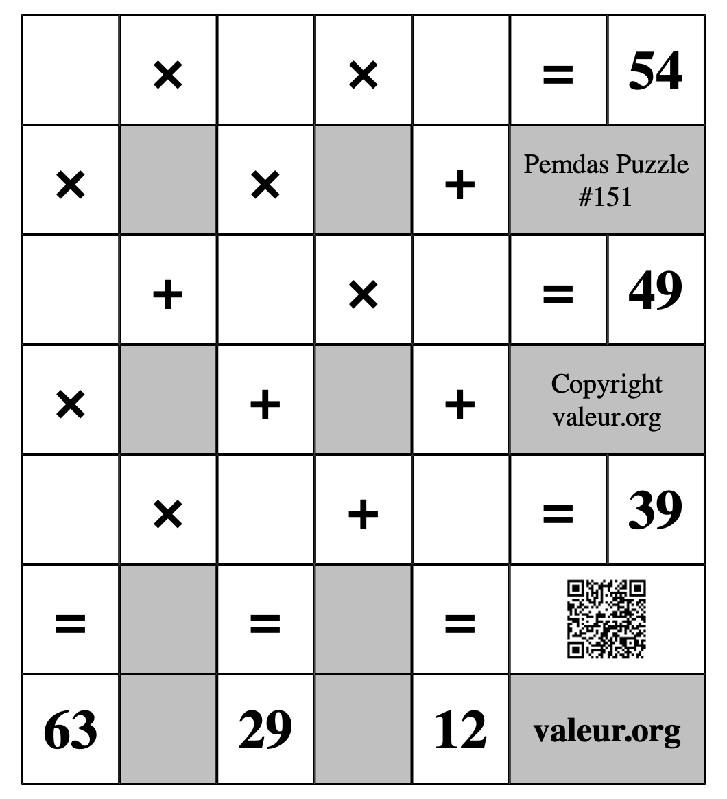 Pemdas Puzzle #151