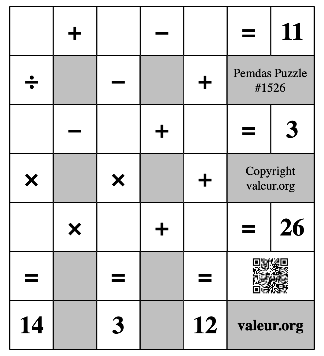 Pemdas Puzzle #1526